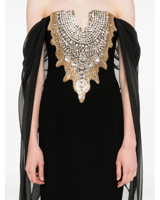 Jean Louis Sabaji Black Embellished Maxi Dress