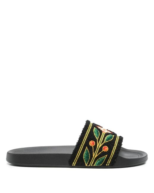 Casablanca Green Embroidered "Terry" Slider for men