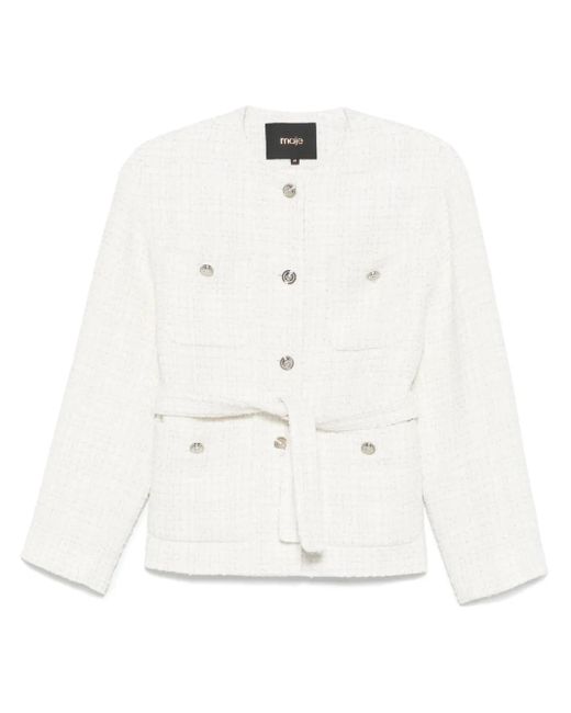 Maje White Tweed Jacket