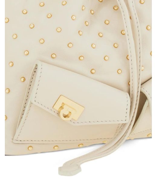 Ferragamo Multipocket Bucket-Tas in het Natural