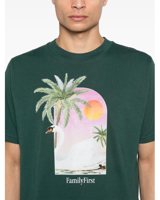 FAMILY FIRST Green Swann T-Shirt