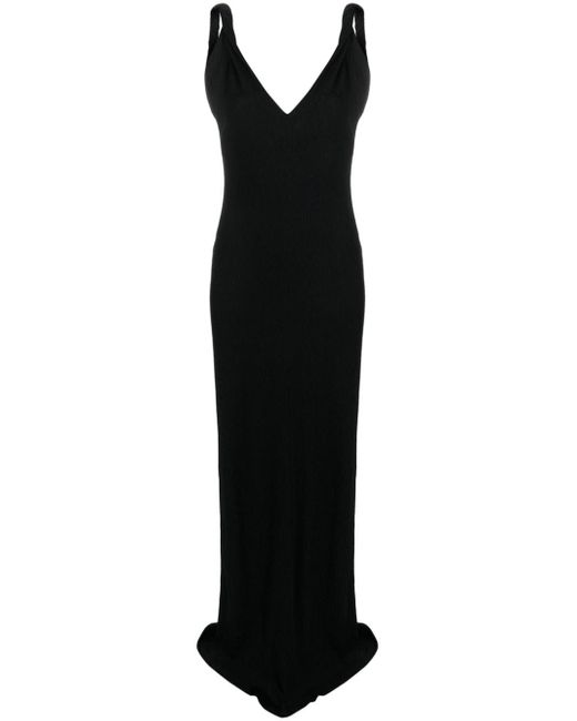 Robe longue à col v et strass Givenchy en coloris Black