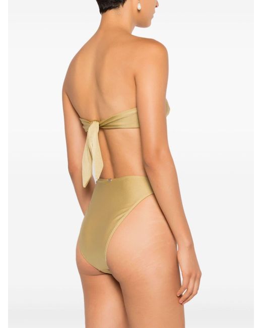 Adriana Degreas Natural Shell-appliqué High-waist Bikini Set