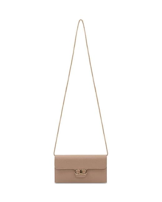 Ferragamo Brown Gancini Pebbled-Leather Wallet