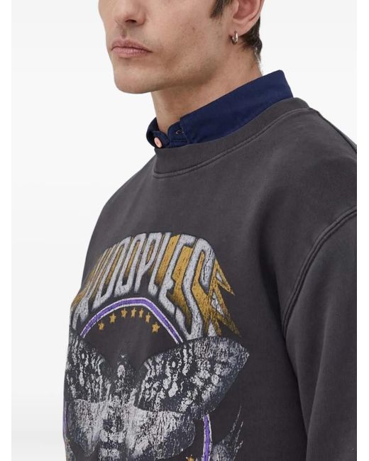 The Kooples Blue Moth-Print Sweatshirt for men
