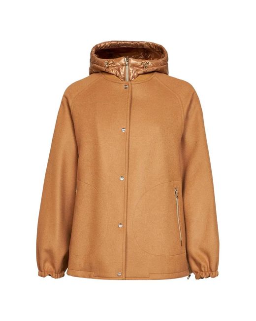 Herno Brown Hooded Raglan-Sleeve Jacket