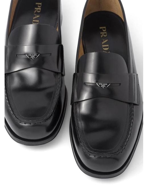 Prada Loafer Mit Logo-Schild in Black für Herren