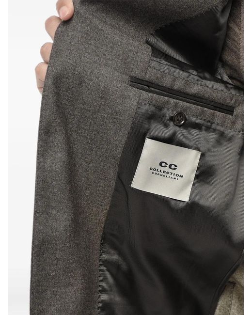 Corneliani Gray Single-Breasted Patch-Pockets Blazer for men