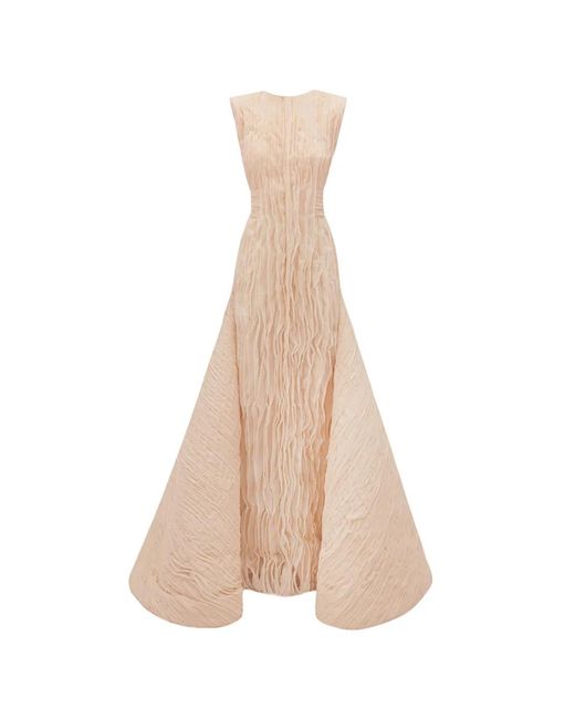 Gemy Maalouf Natural Crinkled Dress