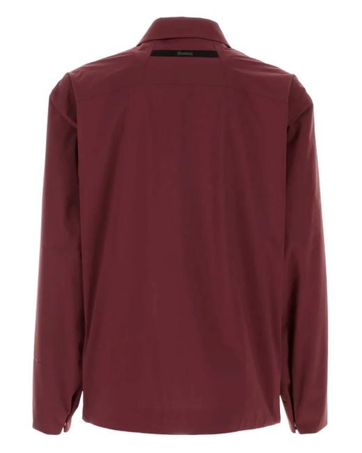 Herno Red Nylon Shirt Jacket for men