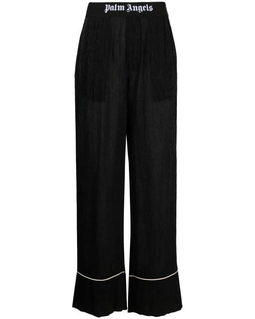 Palm Angels Black Soireé Logo-Waist Trousers