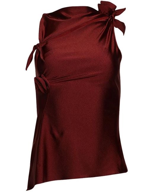 Coperni Red Asymmetric Flower Top