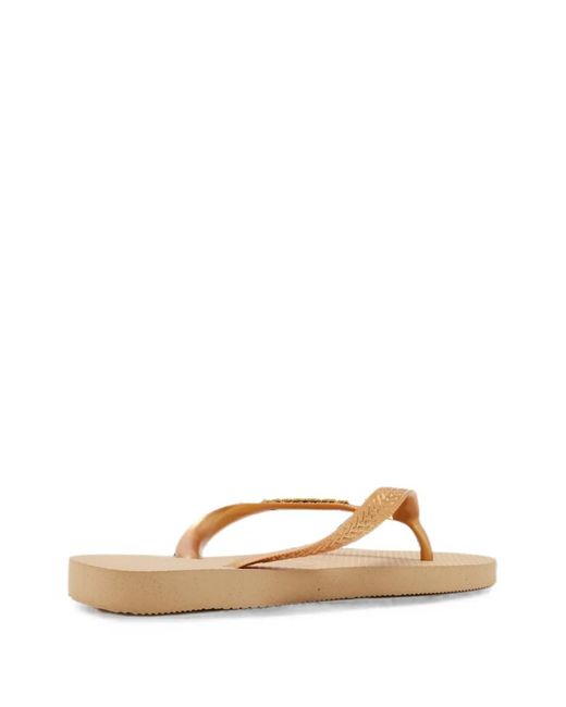 Havaianas Metallic Logo-Plaque Flip-Flops