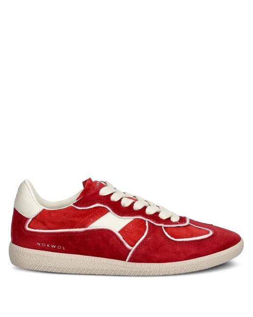 Nokwol Red August Suede Panel Trainers