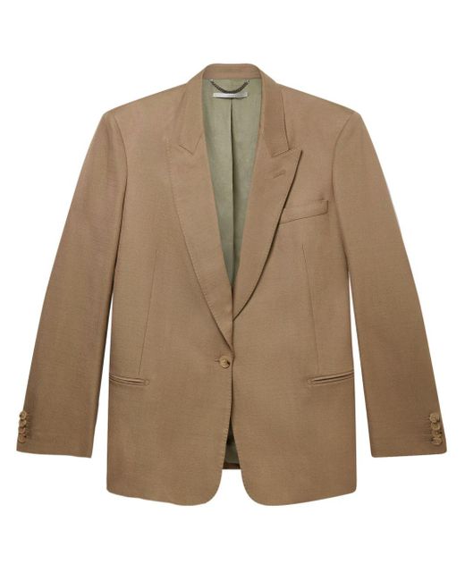 Stella McCartney Blazer Met Enkele Rij Knopen En Puntige Revers in het Natural