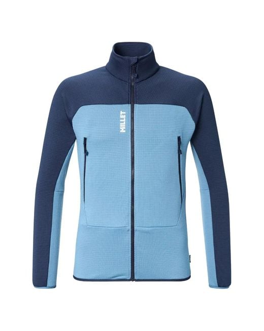 Pascal Millet Blue Zip-Up Panelled Track Jacket for men