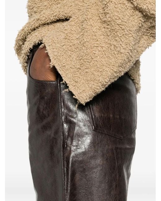 Séfr Gray Leather Flared Trousers
