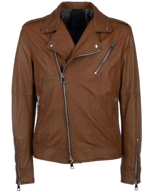 Giocasta Brown Biker Jacket for men