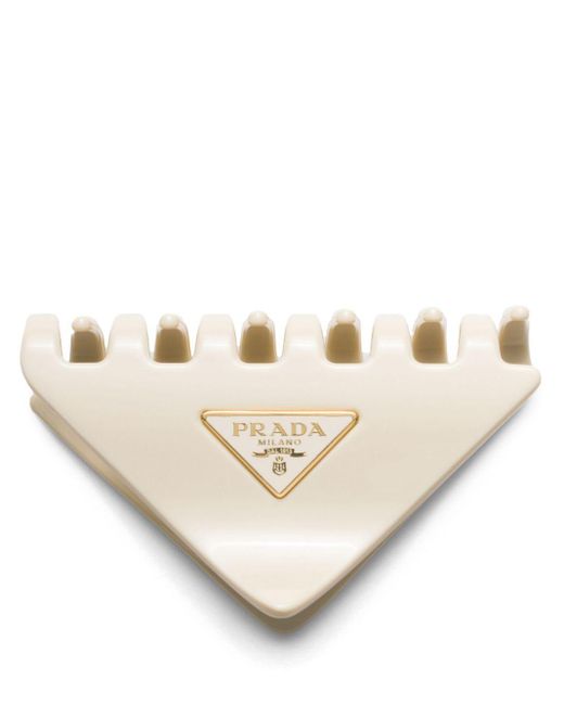 Prada Natural Logo-Appliqué Hair Clip