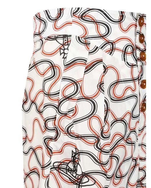 Vivienne Westwood White Squiggle-Print Bermuda Shorts for men