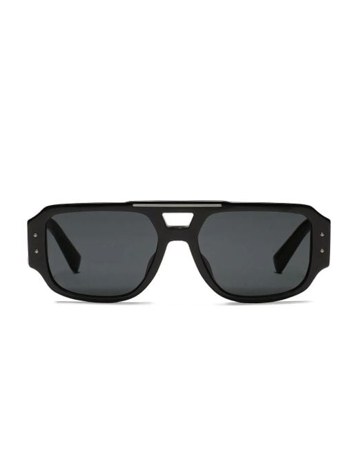 Dolce & Gabbana Black Dna Pilot-Frame Sunglasses for men