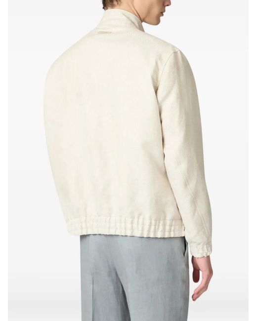 Lardini White Textured Linen Jacket for men