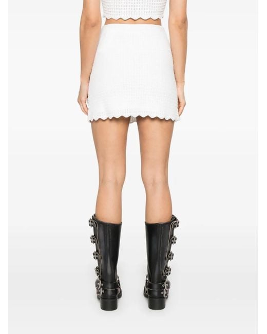 Sandro オープンニット ミニスカート White