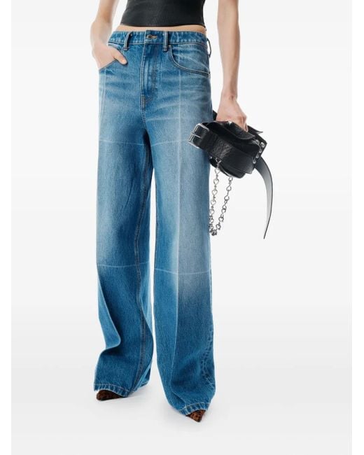 Alexander Wang Blue Jeans mit ausgeblichenem Einsatz
