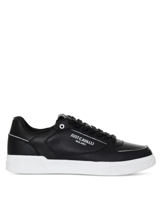 Just Cavalli Black Logo-Print Sneakers for men