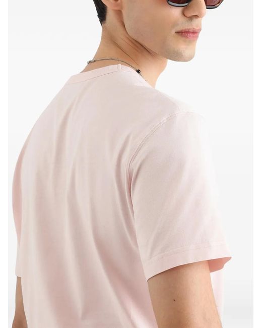 Dolce & Gabbana Pink Cotton T-Shirt With Dg Embroidery for men