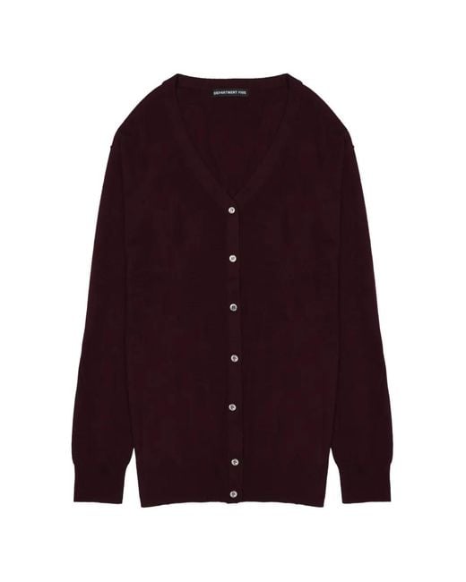 Department 5 Purple V-Neck Merino Wool Cardigan