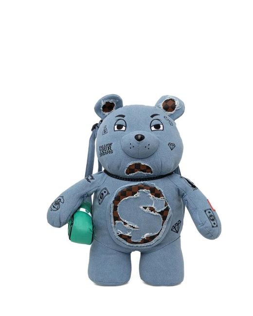 Sprayground Blue Shark Teddy Money Bear Backpack