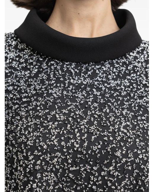 Gemy Maalouf Black Beaded-Embellishment Maxi Dress