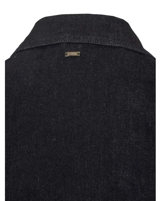 Herno Blue Veste En Jean Stretch À Fermeture Zippée for men