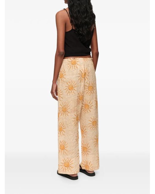 Bimba Y Lola Natural Bimba By The South Textured Cotton Jogger Trousers