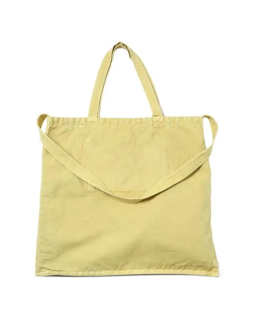 Kaptain Sunshine Yellow Crinkle-Effect Tote Bag for men