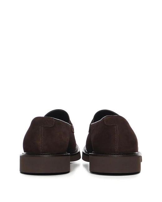 Doucal's White Panelled Suede Loafers for men