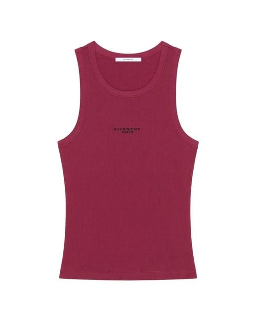 Givenchy Purple Logo-Lettering Ribbed-Knit Tank Top