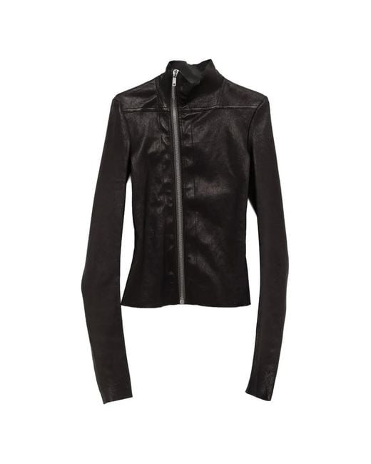 Rick Owens Black Leather Jacket Gary