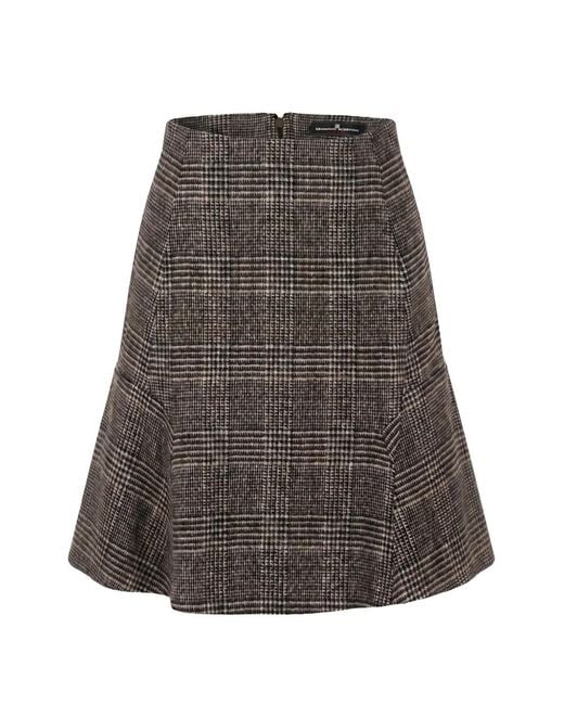 Ermanno Scervino Brown Prince Of Wales-Check Wool Mini Skirt