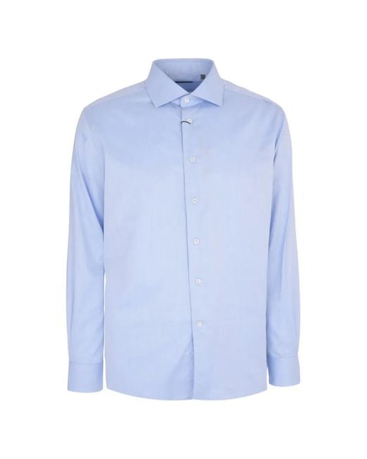 Corneliani Blue Buttoned Shirt for men