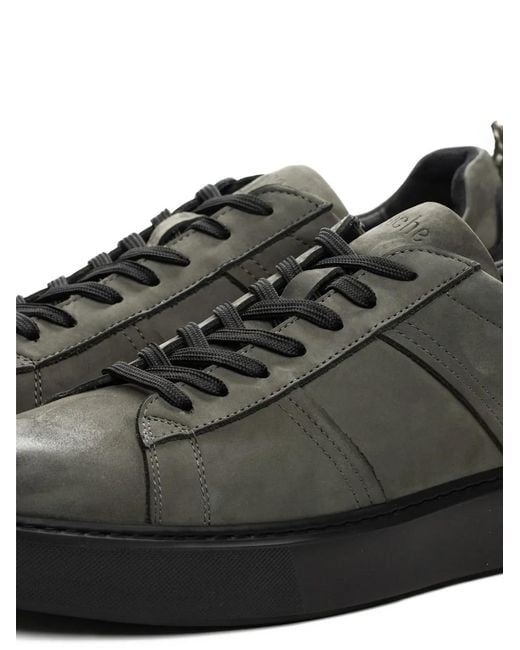 Poche Paris Gray Lace-Up Panelled Sneakers for men