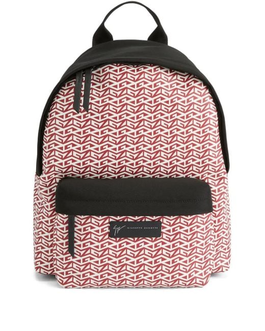 Giuseppe Zanotti Red Bud Monogram Backpack for men