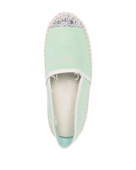 Philippe Model White Marseille Glitter-Detail Espadrilles