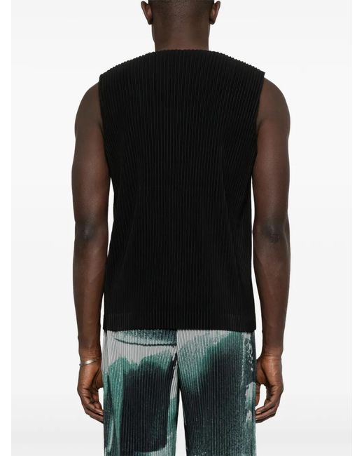 Homme Plissé Issey Miyake Black Tailored Pleats Vest for men