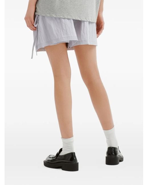 B+ AB White Drawstring-Waist Side-Tie Mini Shorts