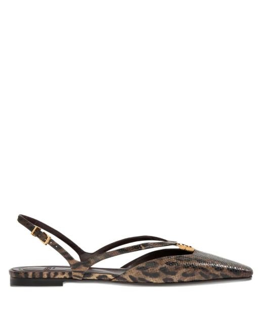 Fendi Black Ffold Slingback Ballet Flats