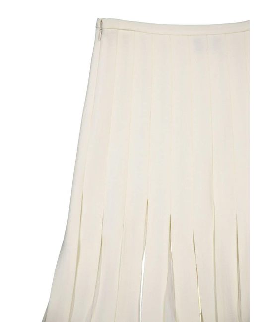 Gabriela Hearst Natural Binka Pleated Wool Skirt