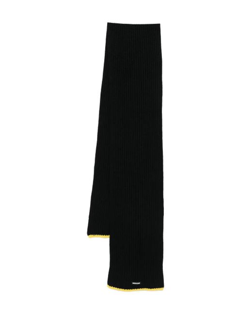 MSGM Black Gerippter Strickschal