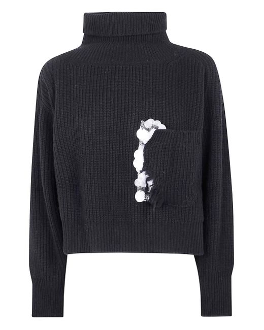 Maglione A Collo Alto di Aviu in Blue